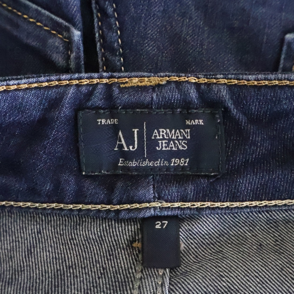 ARMANI(アルマーニ) バックストーンデザイン マルチポケット ジップアップ デニムパンツ インディゴ