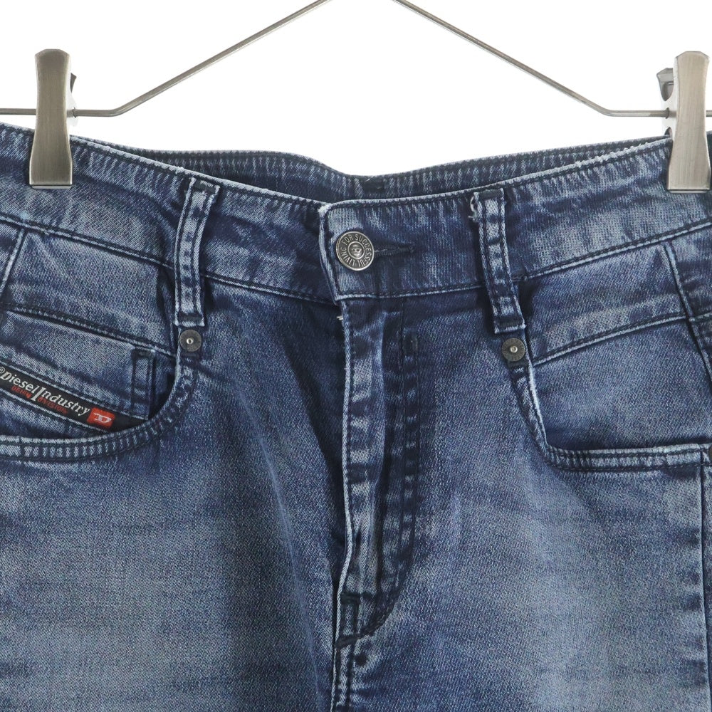 DIESEL(ディーゼル) ブレイブマンロゴデザイン マルチポケット ジップアップ デニムパンツ インディゴ