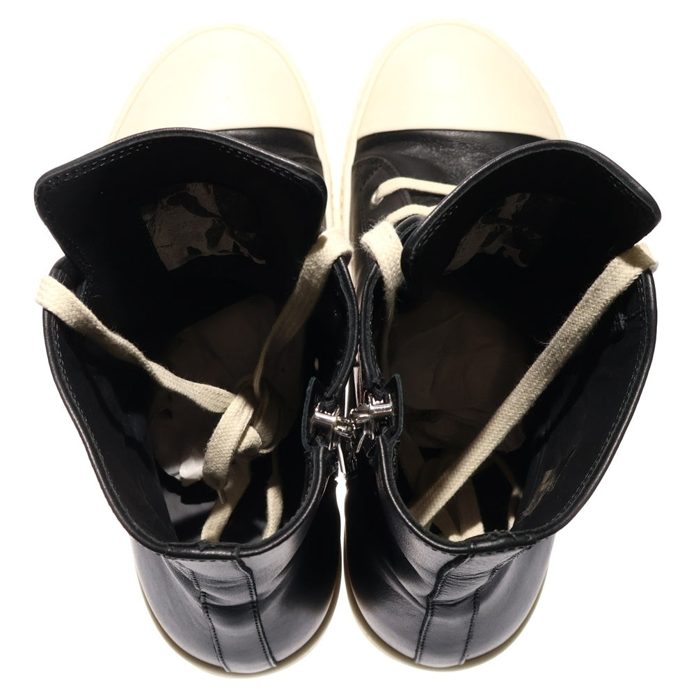 Rick Owens(リックオウエンス) 25SS RAMONES SNEAKERS ラモーンズ レザー ハイカットスニーカー ブラック RU01E5890