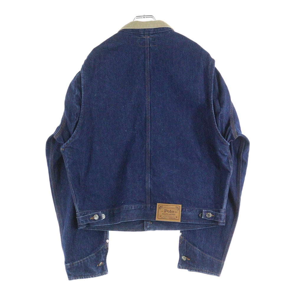 POLO RALPH LAUREN(ポロラルフローレン) 80S VINTAGE DENIM JACKET ヴィンテージ 白タグ 襟コーデュロイ デニムジャケット インディゴ