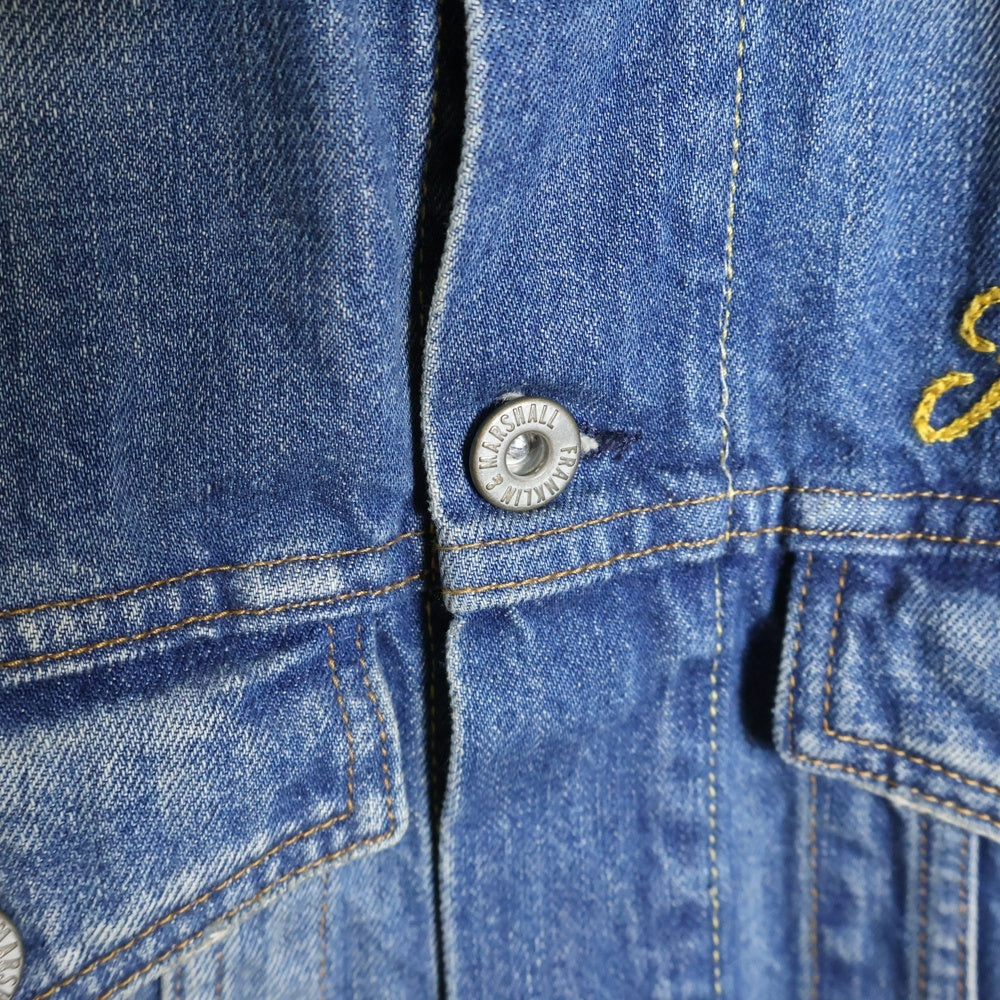 FRANKLIN&MARSHALL(フランクリンアンドマーシャル) バック スカルサーフ刺繍 デニムトラッカージャケット インディゴ