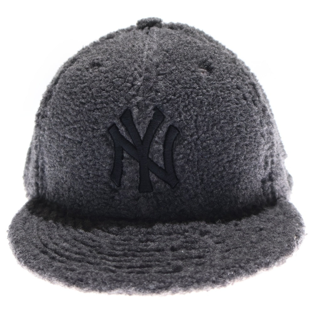 NEW ERA(ニューエラ) NY ニューヨークヤンキース ロゴ刺繍 ボアフリースベースボールキャップ 帽子 グレー