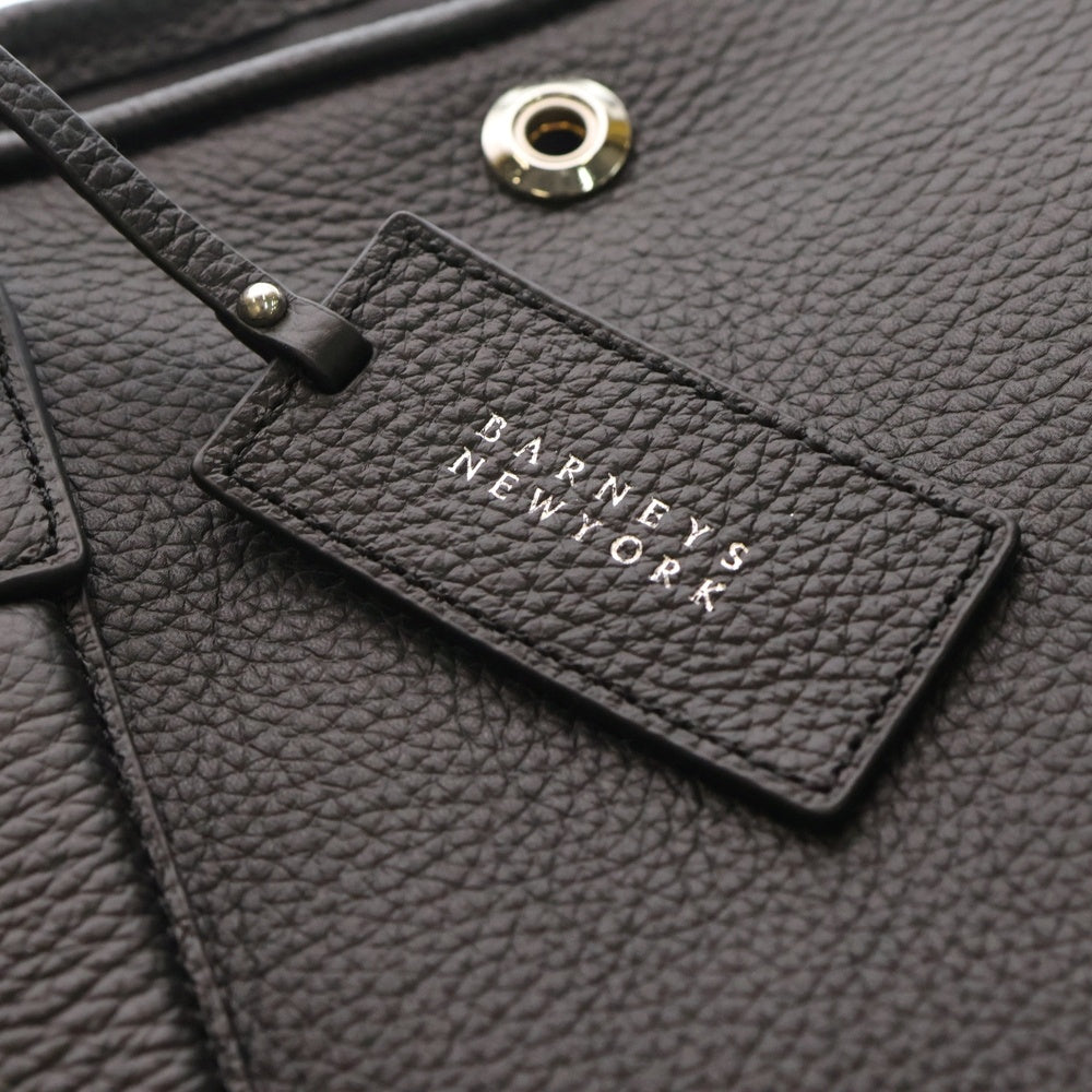 BARNEYS NEWYORK(バーニーズ ニューヨーク) ×Mercedes Benz メルセデスベンツ シルバーエンブレム レザートートバッグ ブラック レディース