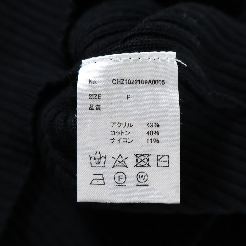 Chico(チコ) 22AW アームウォーマー タートルネック タイトニットワンピース レディース ブラック CHZ1022109A0005