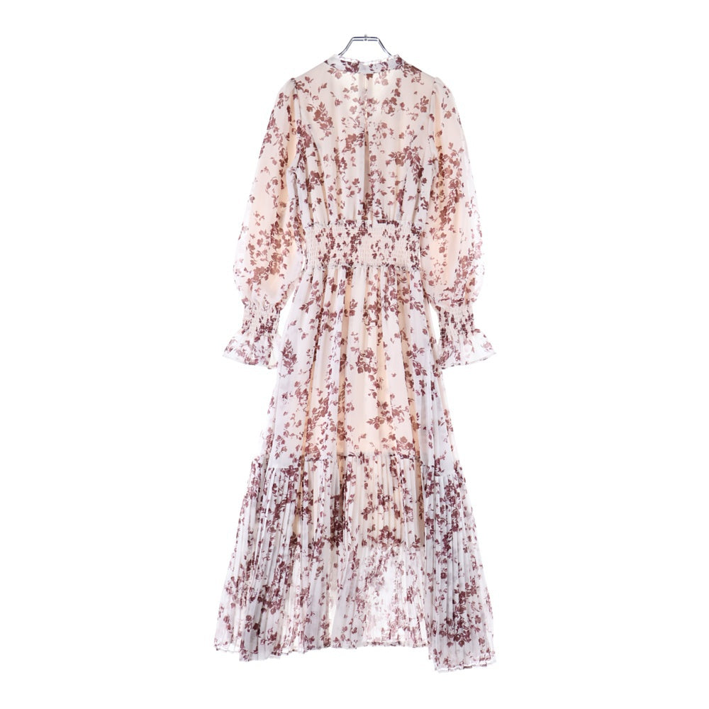 snidel(スナイデル) 総柄プリント パフスリーブ プリーツ フレアワンピース レディース ピンク SWFO245033