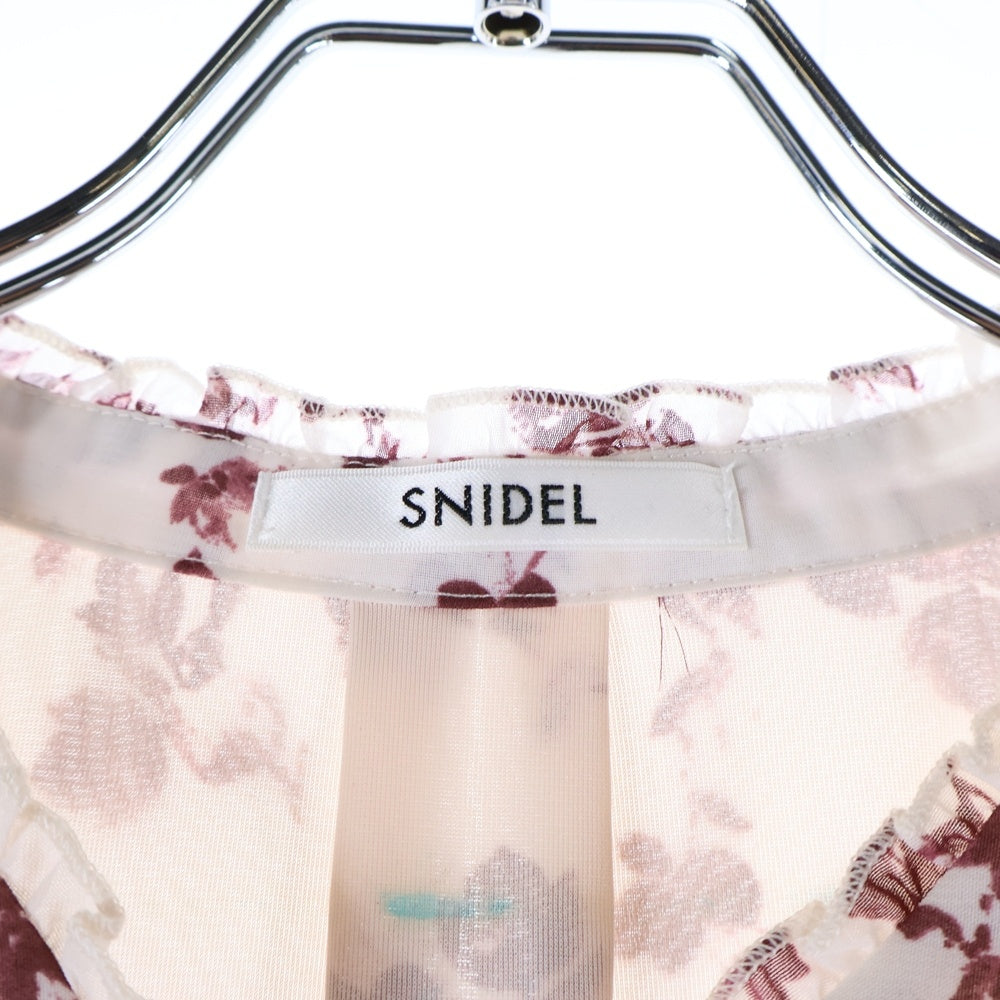 snidel(スナイデル) 総柄プリント パフスリーブ プリーツ フレアワンピース レディース ピンク SWFO245033