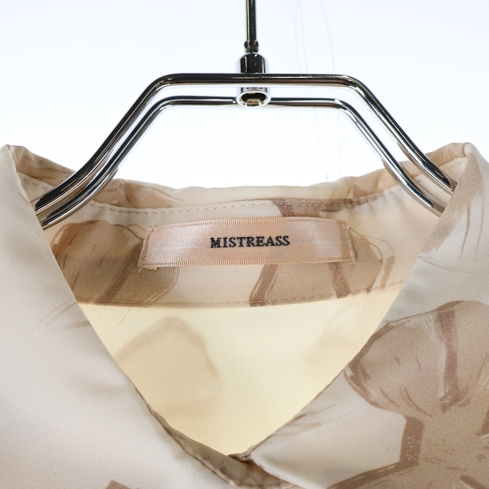 NO BRAND(ノーブランド) MISTREASS ミストレアス 総柄プリント ノースリーブ ギャザー フレアワンピース レディース アイボリー 251309