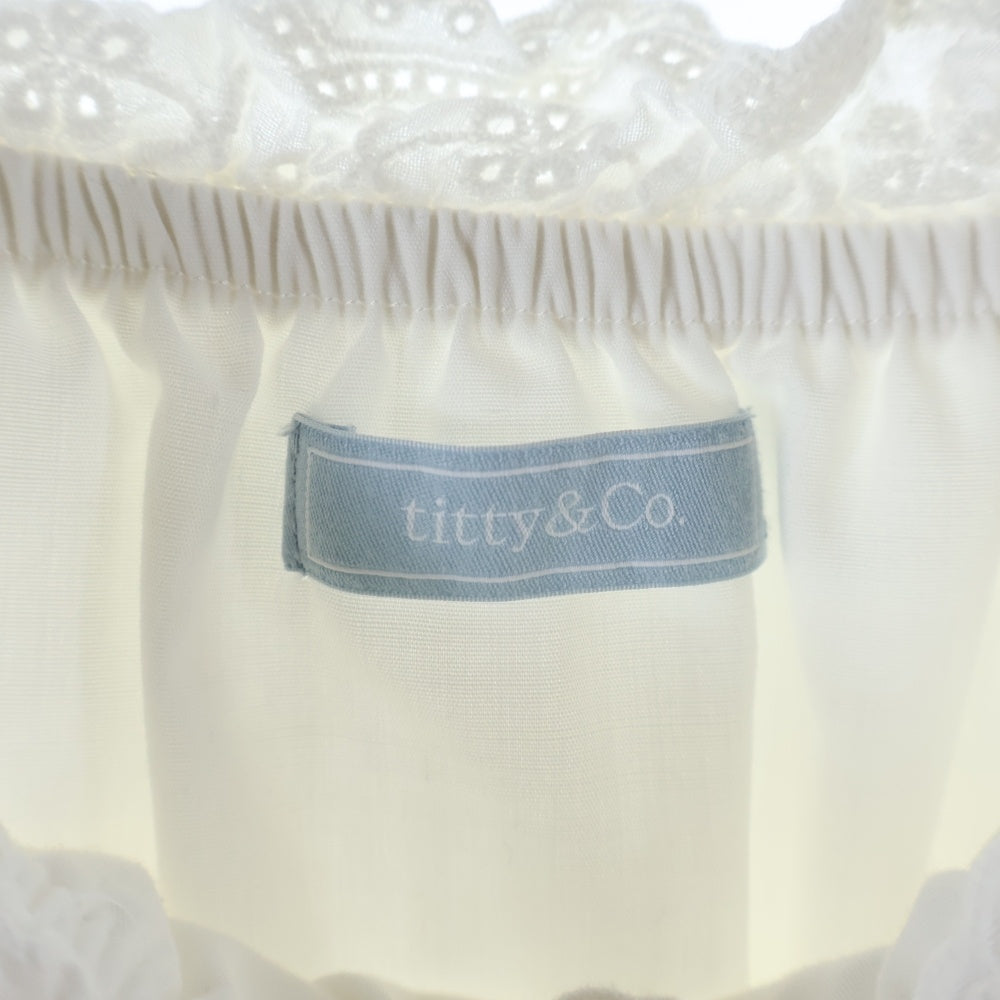 NO BRAND(ノーブランド) TITTY&CO. ティティーアンドコー オフショルダー ギャザー フレンチスリーブトップス レディース ホワイト 061-203-052