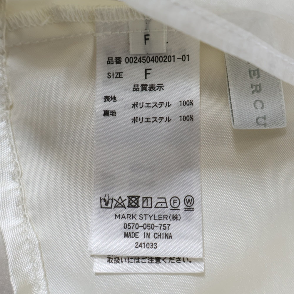 NO BRAND(ノーブランド) MERCYRYDUO マーキュリーデュオ キャミソール付き シースルー ロングスリーブブラウス レディース ホワイト 002450400201-01