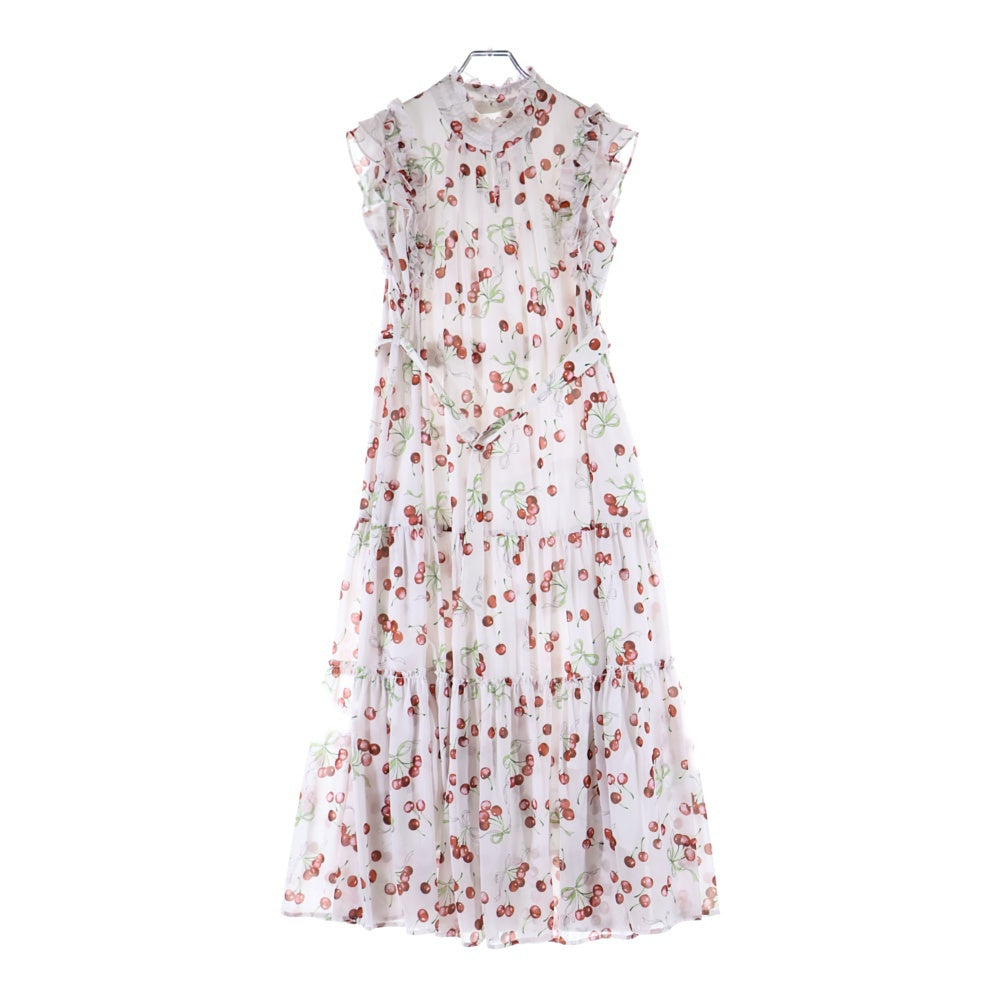 LILLIAN CARAT(リリアンカラット) バリエーションプリント ティアードワンピース ピンク/レッド レディース 45215308D