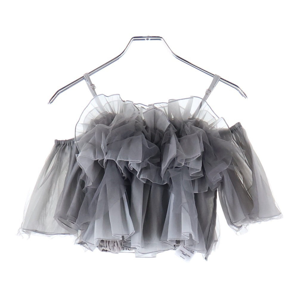 NO BRAND(ノーブランド) MERCURYDUO マーキュリーデュオ チュールフリルトップス グレー レディース 002430400601