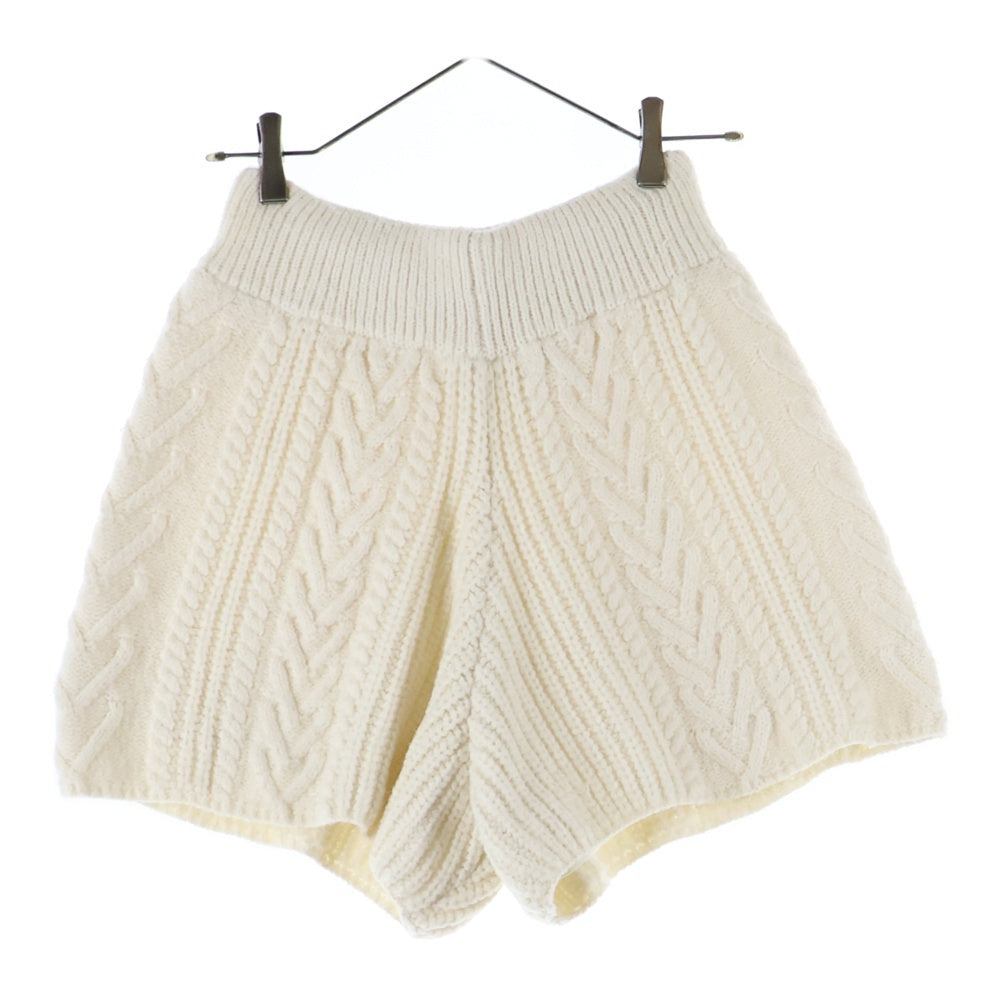 NO BRAND(ノーブランド) M me eme エムミーエメ KNIT SHORT ケーブル編みニット ショーツ ハーフパンツ アイボリー レディース 10260