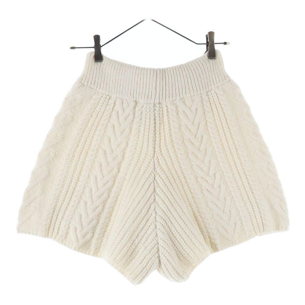NO BRAND(ノーブランド) M me eme エムミーエメ KNIT SHORT ケーブル編みニット ショーツ ハーフパンツ アイボリー レディース 10260