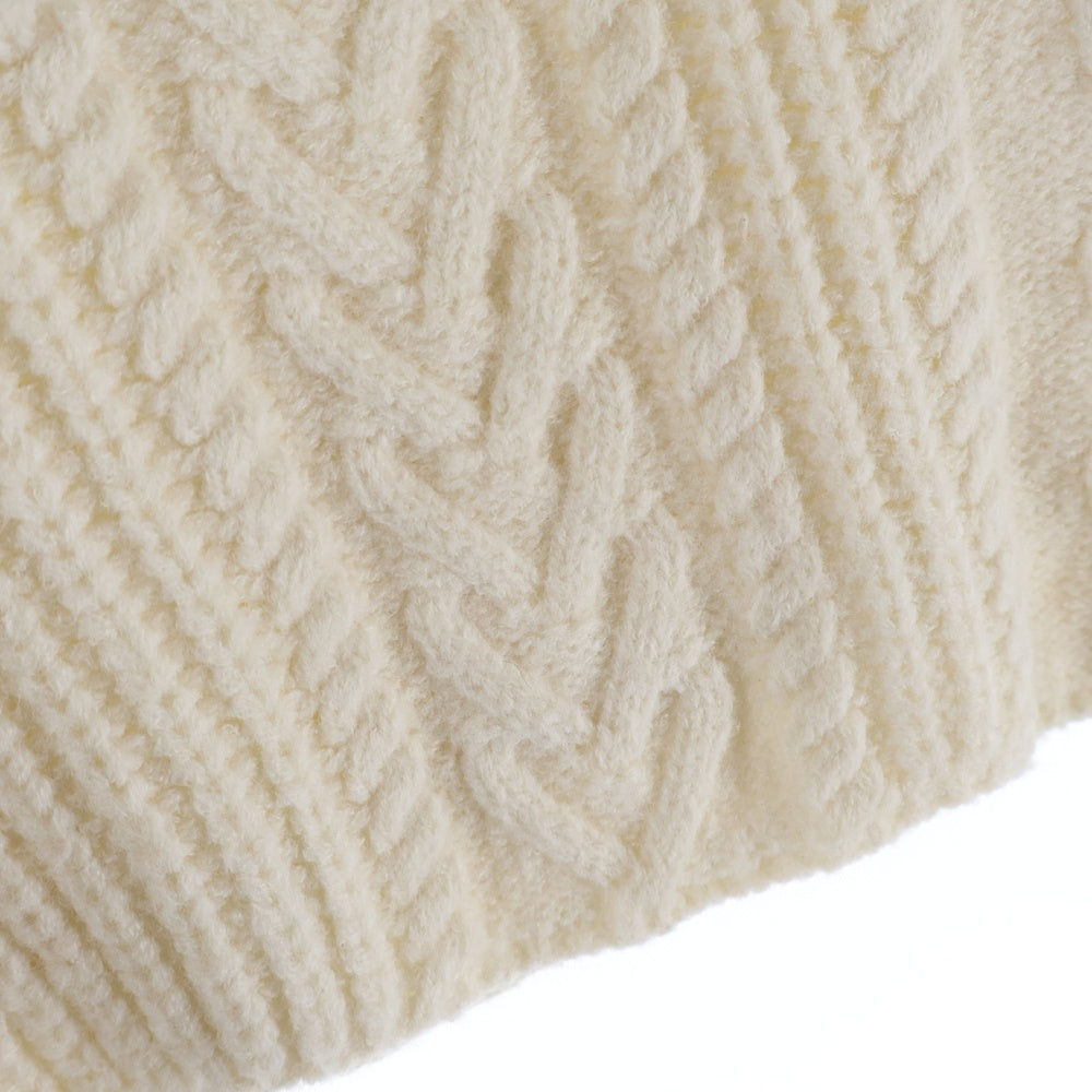 NO BRAND(ノーブランド) M me eme エムミーエメ KNIT SHORT ケーブル編みニット ショーツ ハーフパンツ アイボリー レディース 10260