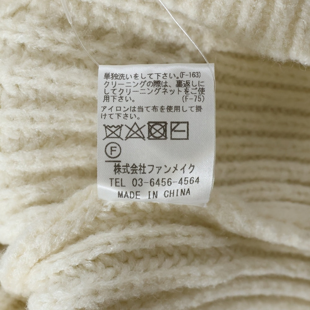 NO BRAND(ノーブランド) M me eme エムミーエメ KNIT SWEATER アームリボン ケーブル編みニット セーター アイボリー レディース 10249