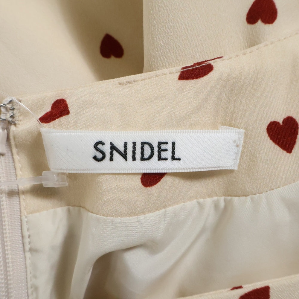 SNIDEL チェリー柄 パフスリーブ ロングワンピース ロングワンピース