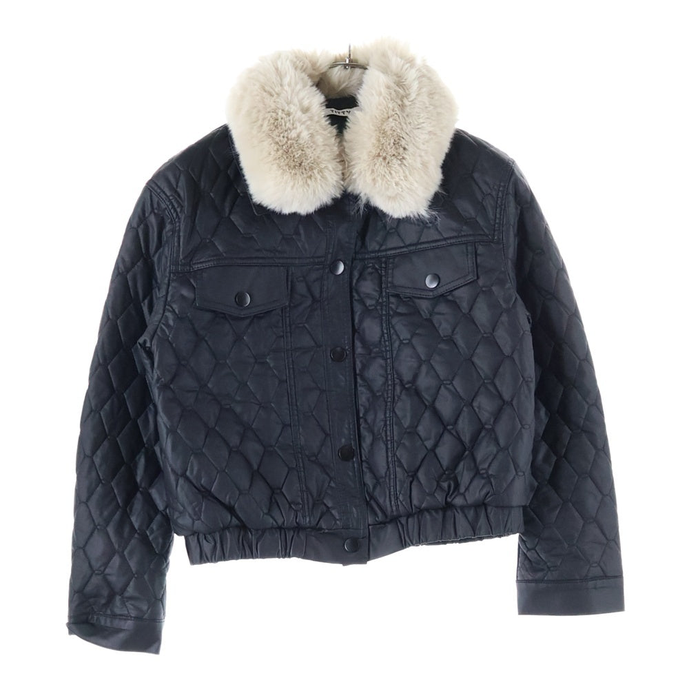 NO BRAND(ノーブランド) TITTY&CO. ティティーアンドコー ファー着脱 キルティング ショートジャケット ブラック レディース