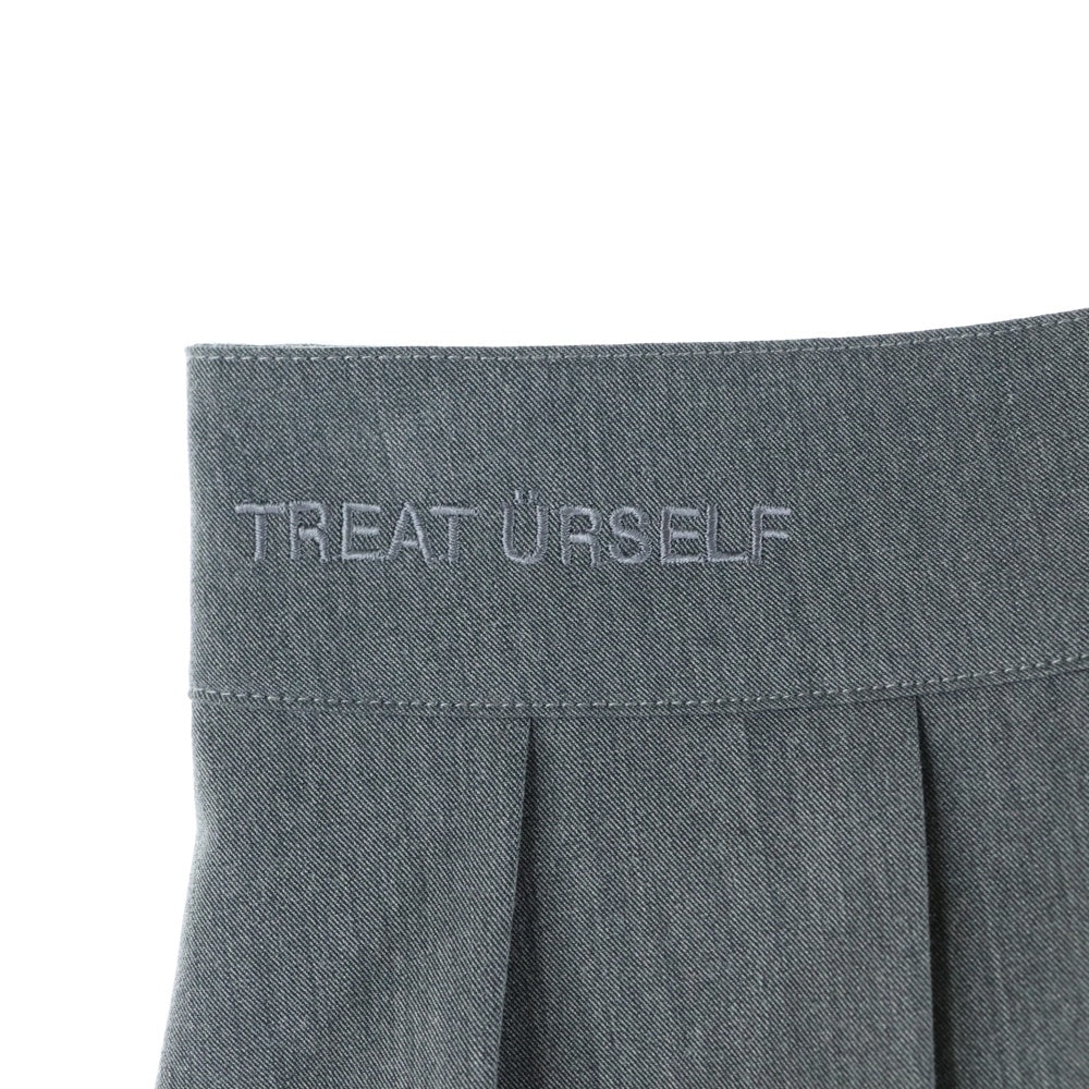 TREAT URSELF(トリートユアセルフ) ロゴ刺繍 プリーツ ショートスカート グレー レディース 1241-0131-TR