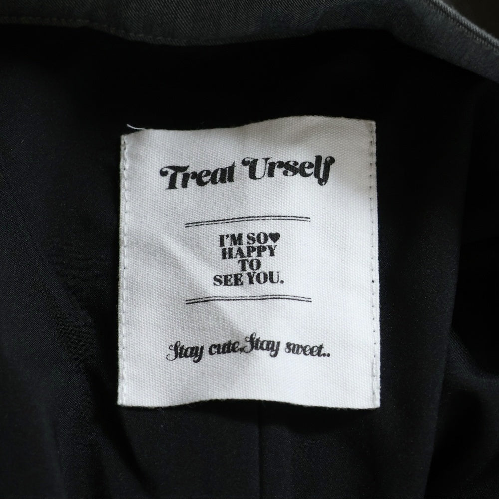 TREAT URSELF(トリートユアセルフ) ロゴ刺繍 プリーツ ショートスカート グレー レディース 1241-0131-TR