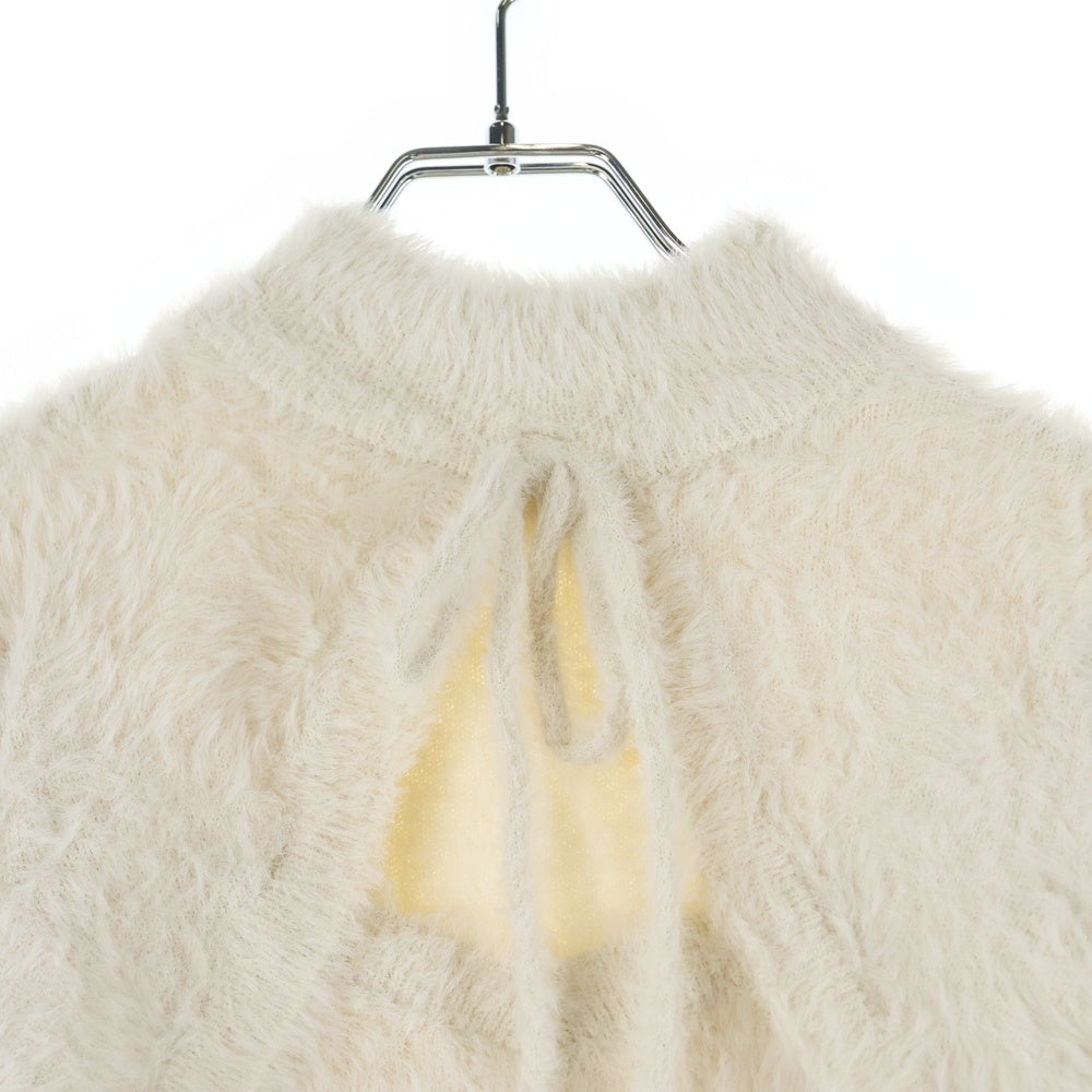 NO BRAND(ノーブランド) michellMacaron ミシェルマカロン リボンシャギー ニットトップス セーター ベージュ レディース SFY0439C