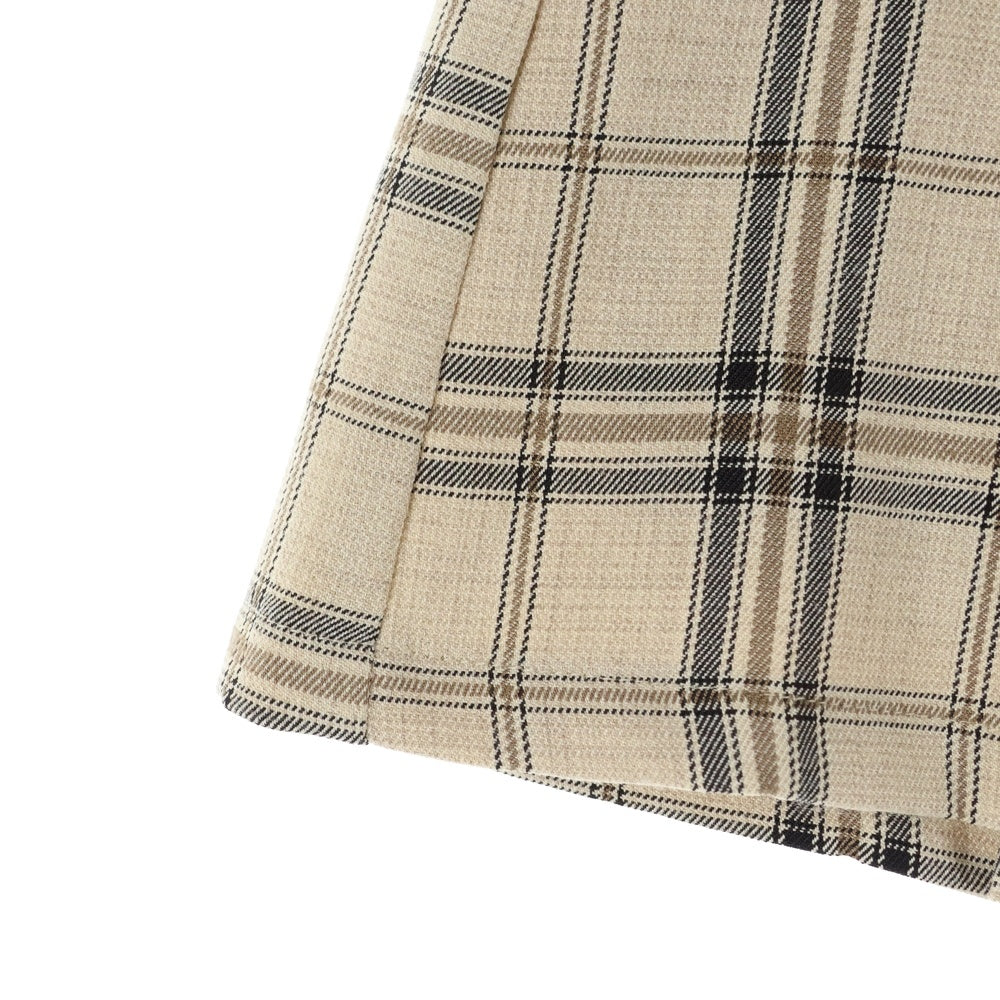 NO BRAND(ノーブランド) michellMacaron ミシェルマカロン フレアチェックスカート ベージュ レディース SCC0440