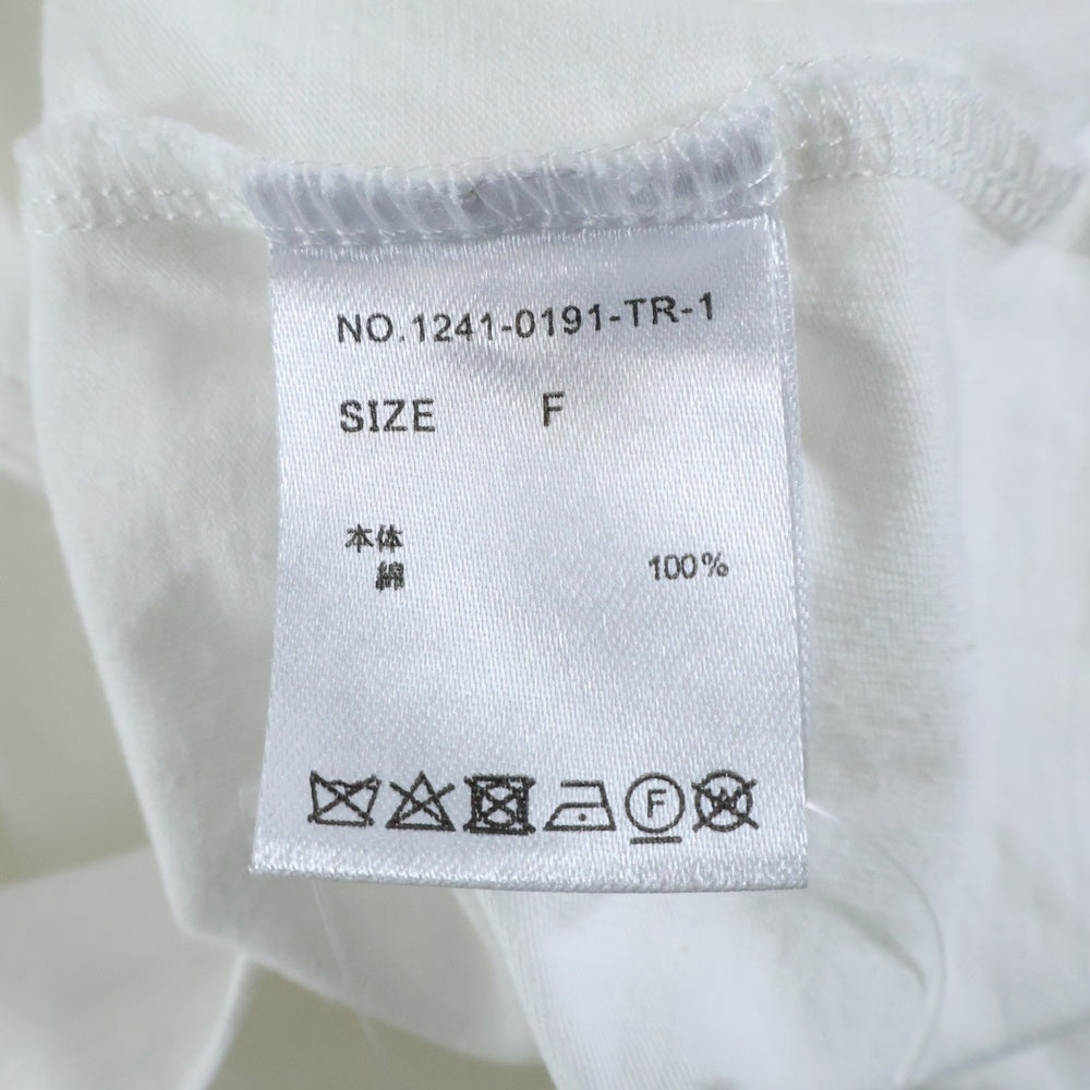 TREAT URSELF(トリートユアセルフ) ラインストーン装飾 クルーネック 半袖Tシャツ カットソー ホワイト レディース 1241-0191-TR-1