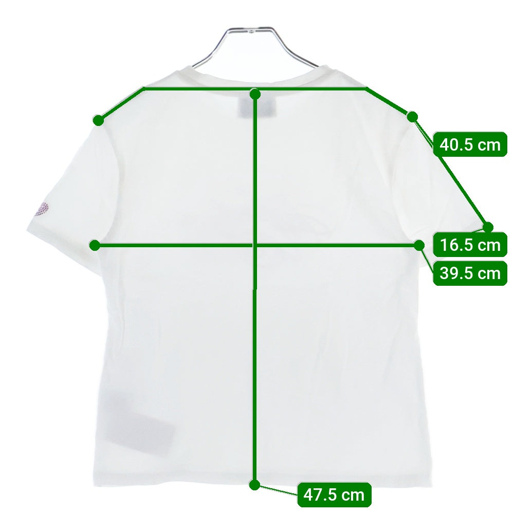 TREAT URSELF(トリートユアセルフ) ラインストーン装飾 クルーネック 半袖Tシャツ カットソー ホワイト レディース 1241-0191-TR-1