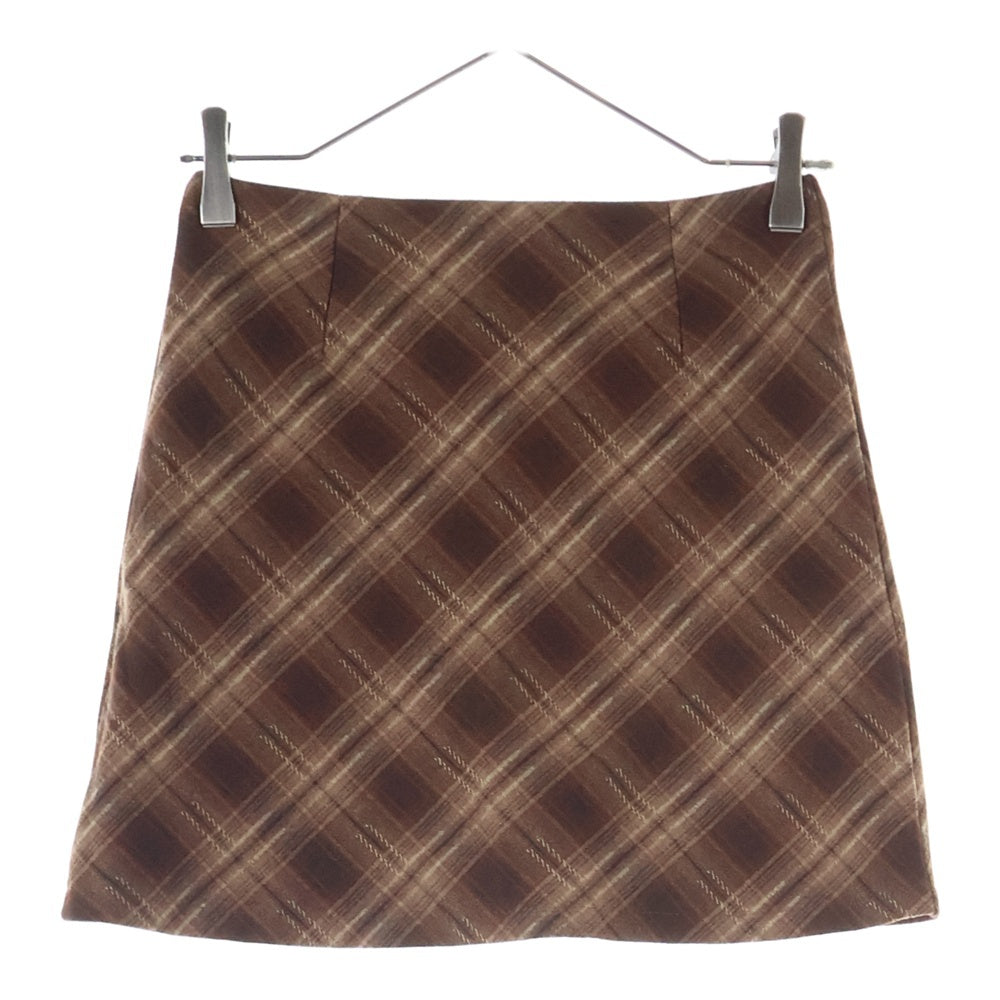 NO BRAND(ノーブランド) TITTY&CO. ティティーアンドコー チェック タイト フレア スカート ブラウン レディース