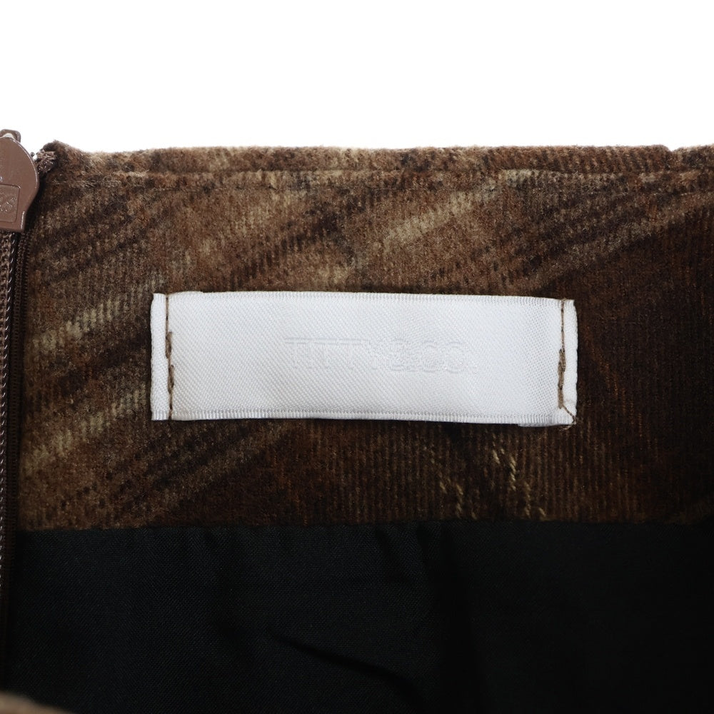 NO BRAND(ノーブランド) TITTY&CO. ティティーアンドコー チェック タイト フレア スカート ブラウン レディース