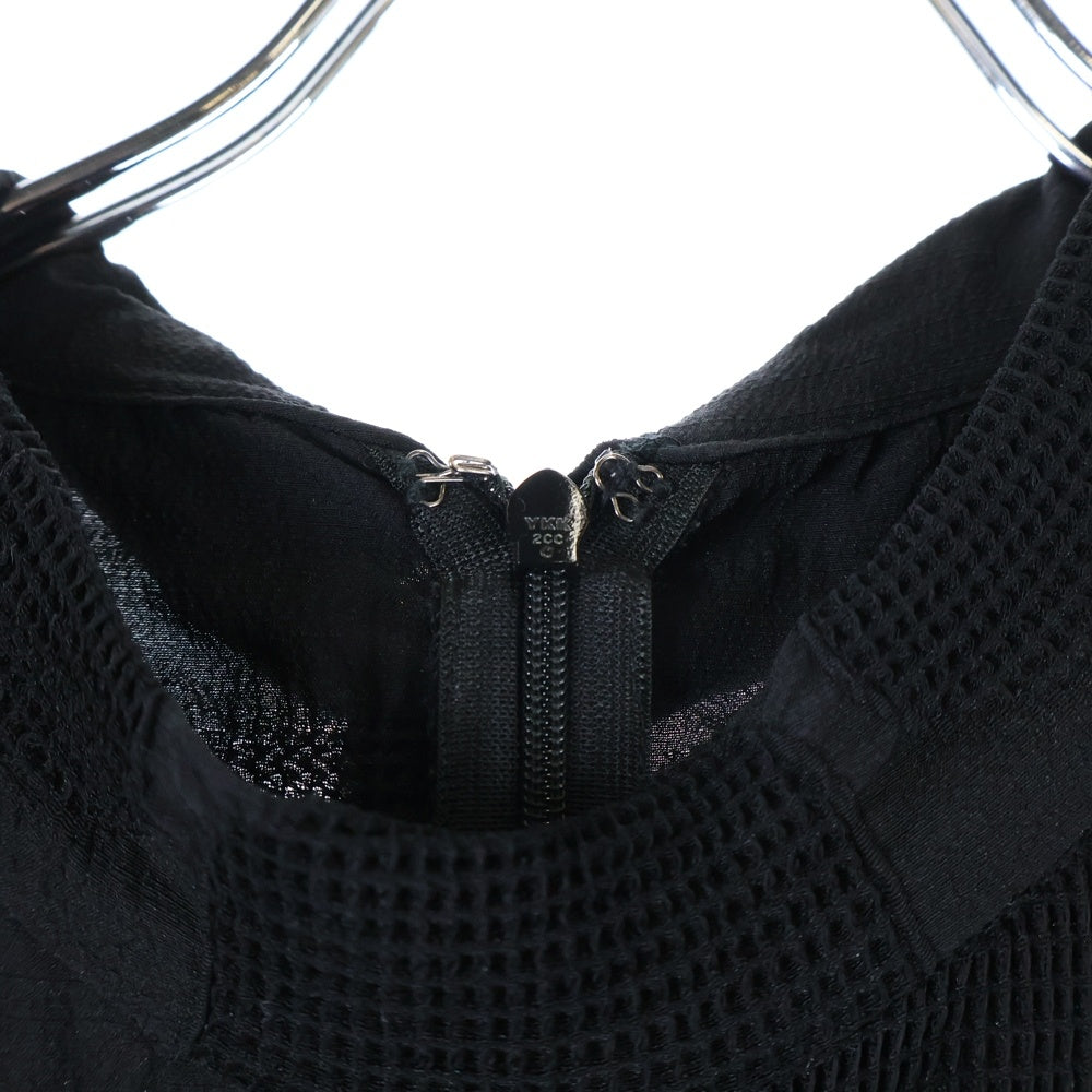 FRAY I.D(フレイアイディー) シャーリング ジャガード ロングスリーブ ワンピース レディース ブラック FWFO225039