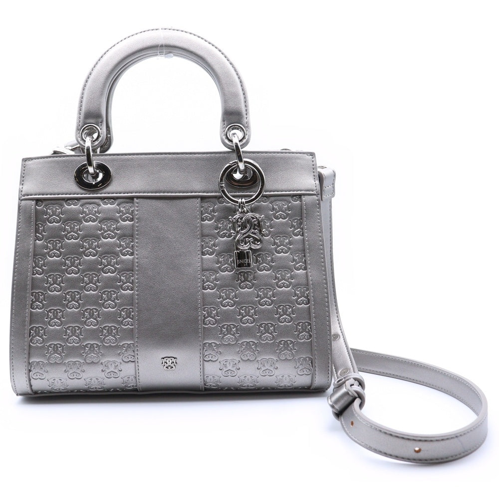 snidel(スナイデル) 24SS シルバーチャーム付き フェイクレザー パフハンドルバッグ レディース シルバー SWGB241627