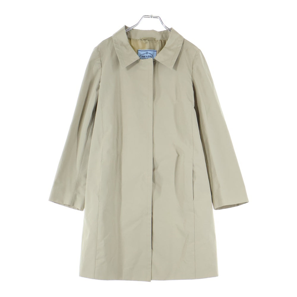 PRADA(プラダ) シルク混 ナイロンステンカラーコート レディース ベージュ 290310
