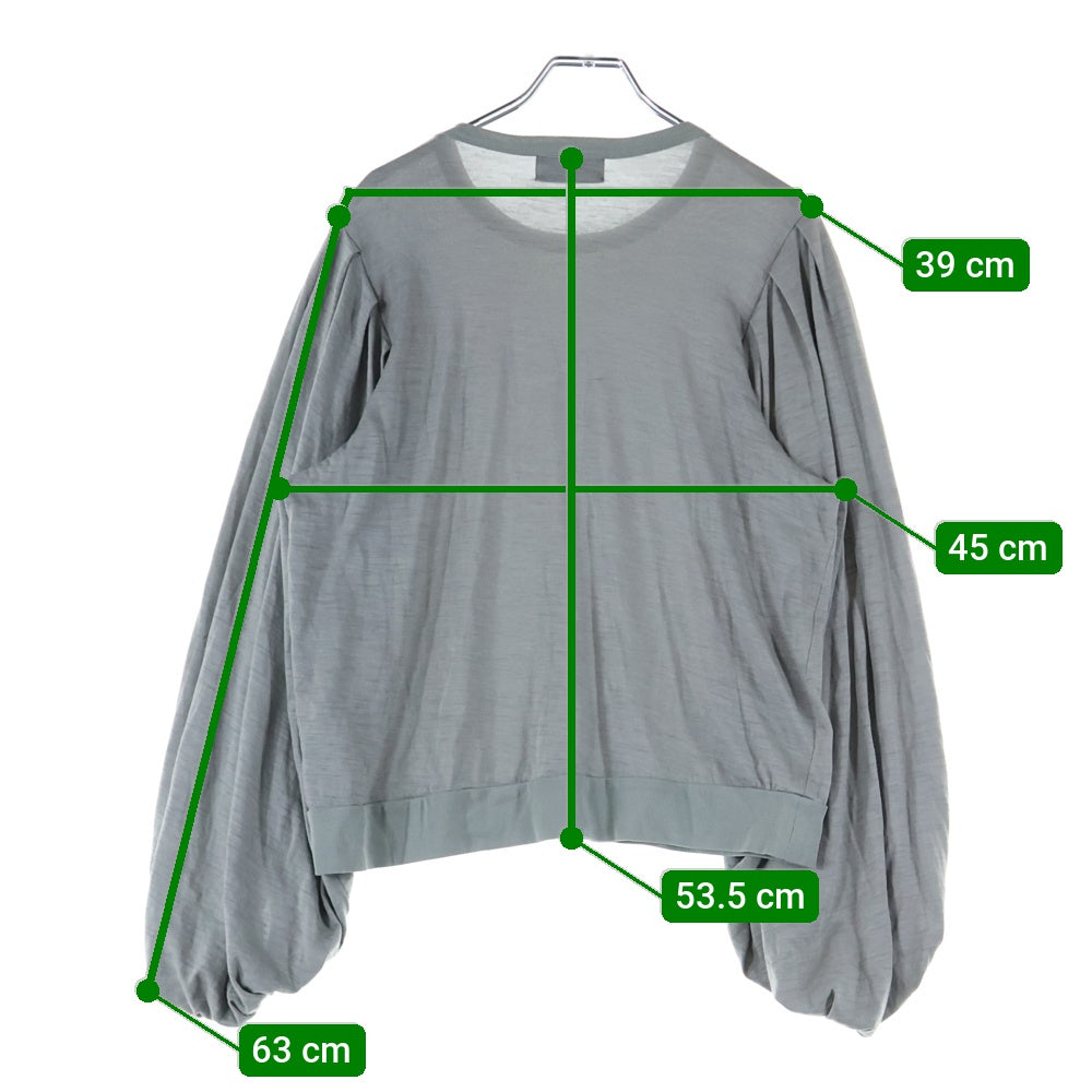 kolor(カラー) パフスリーブ クルーネック 長袖Tシャツ カットソー グレー レディース 24SCL-T04203