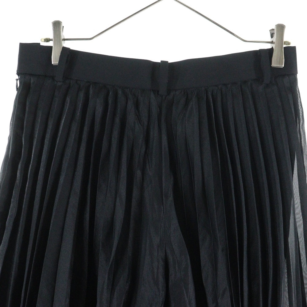 Sacai(サカイ) 22AW Organza Pants プリーツ加工 オルガンザ ワイドパンツ ブラック レディース 22-06370