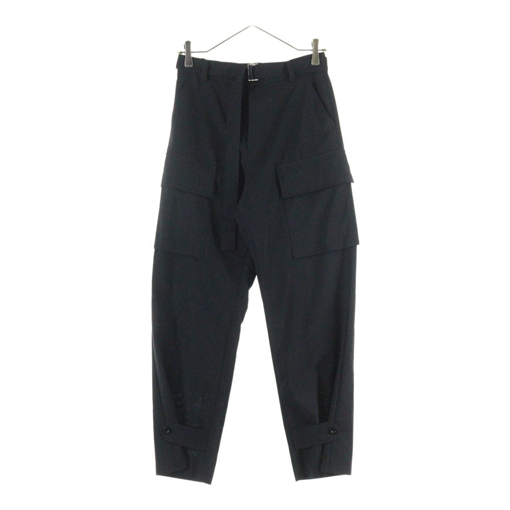 Sacai(サカイ) 23SS Suiting Pants ベルト付き カーゴ スラックスパンツ ブラック レディース 23-06927