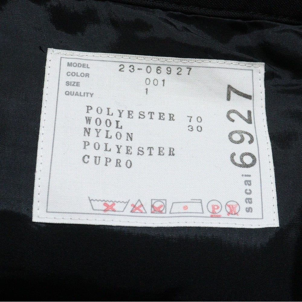 Sacai(サカイ) 23SS Suiting Pants ベルト付き カーゴ スラックスパンツ ブラック レディース 23-06927