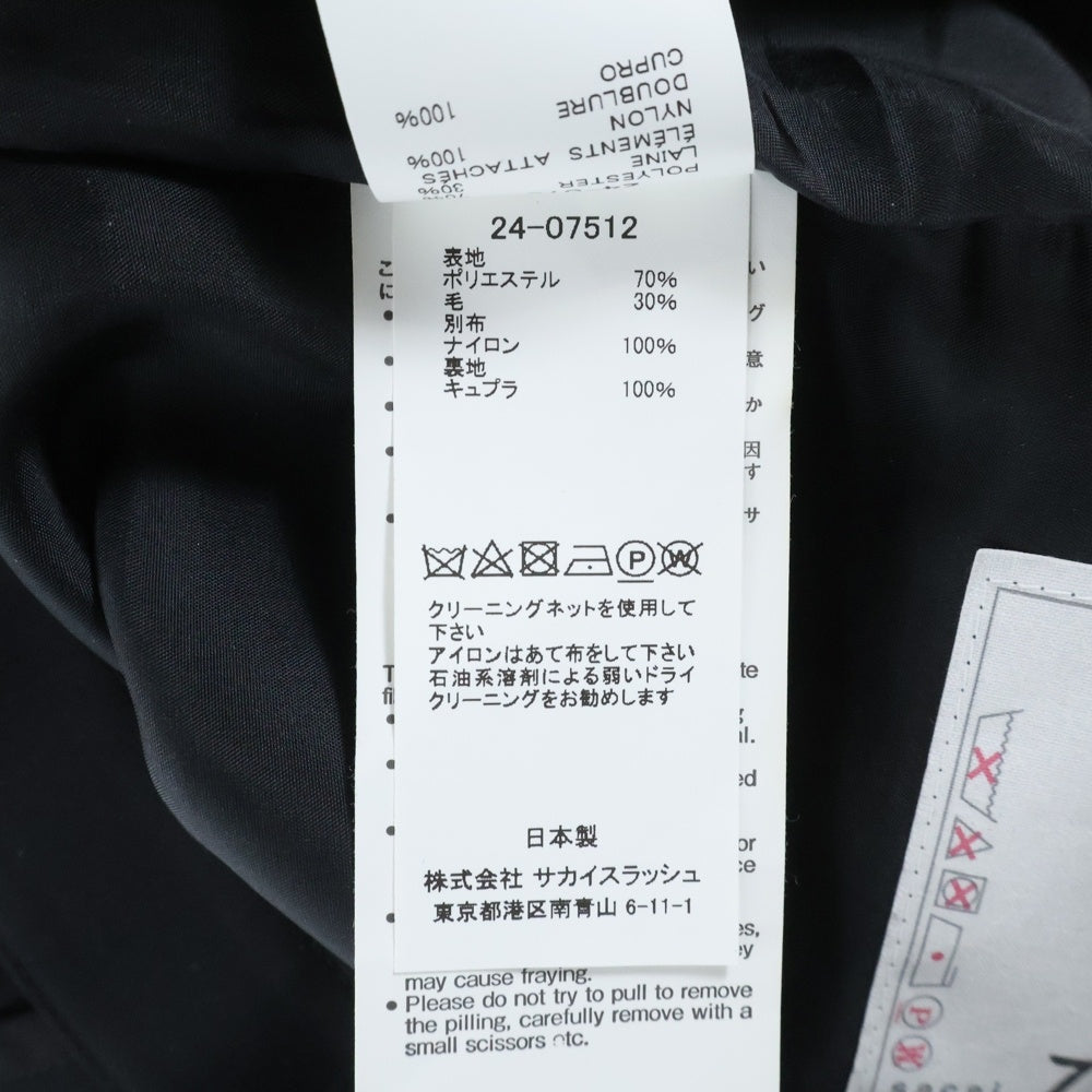Sacai(サカイ) 23SS Suiting Pants ベルト付き カーゴ スラックスパンツ ブラック レディース 24-07512
