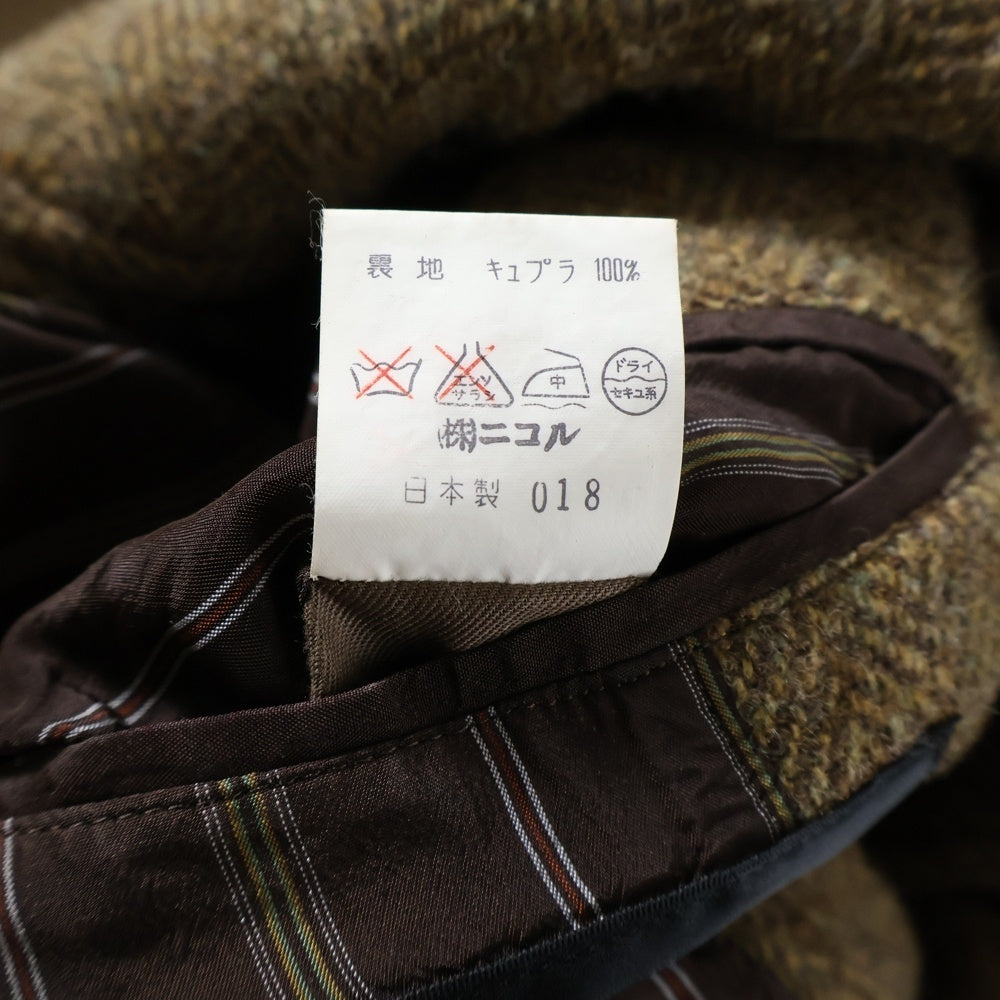 NICOLE(ニコル) ウールキュプラ ヘリンボーン テーラードジャケット ブラウン MN3309