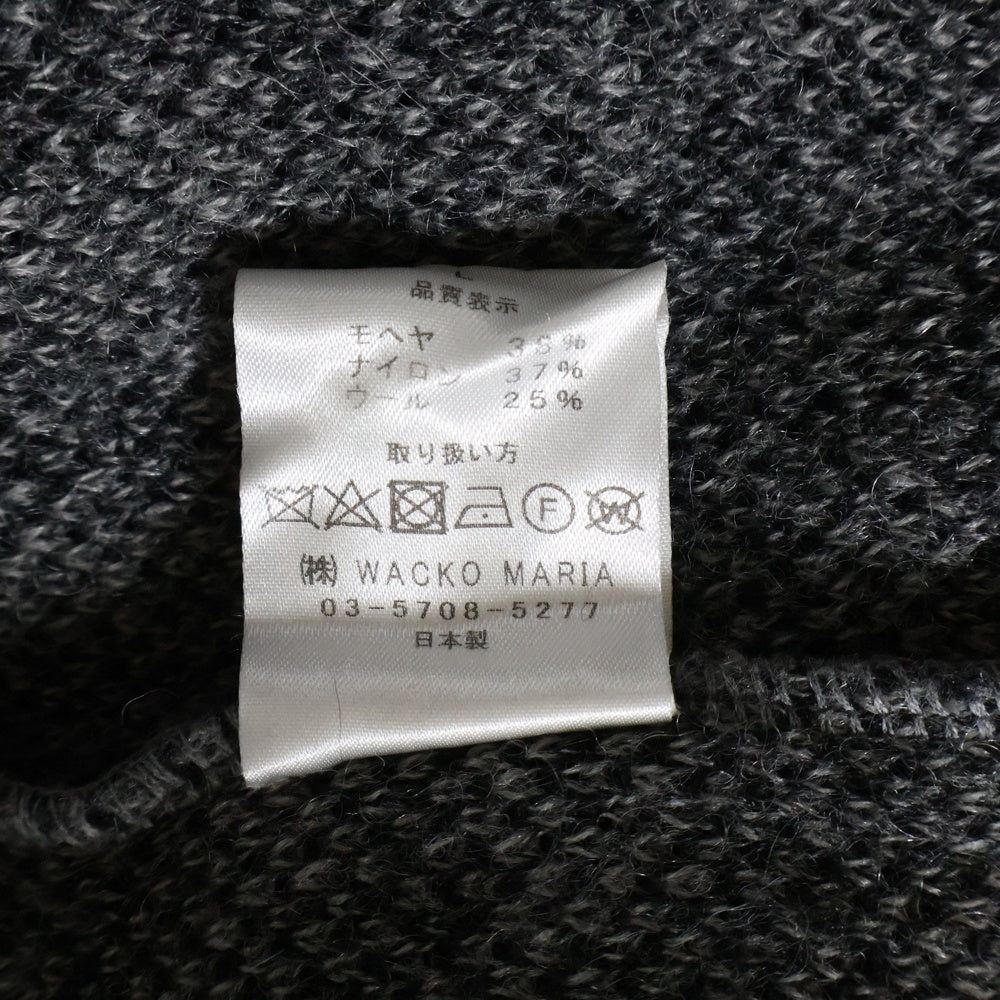 WACKO MARIA(ワコマリア) LEOPARD MOHAIR KNIT クルーネック レオパード モヘアニットセーター グレー