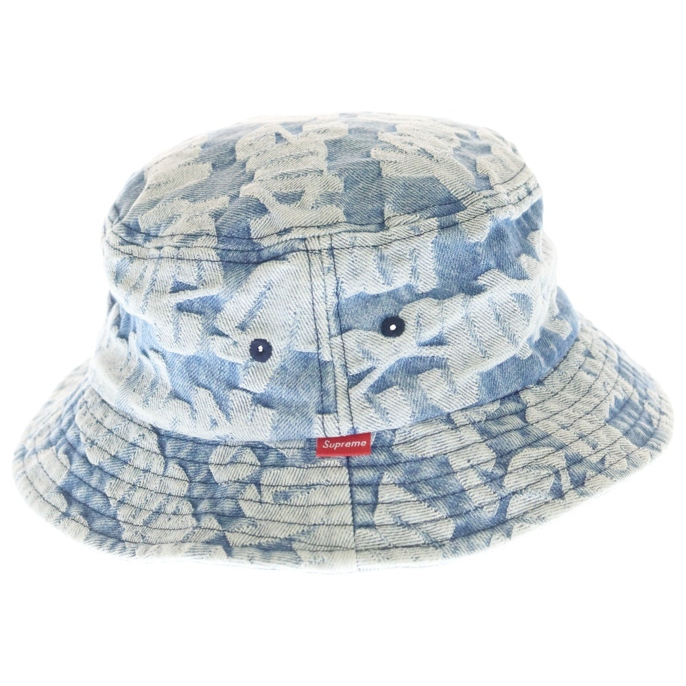 SUPREME(シュプリーム) 22SS Fat Tip Jacquard Denim Crusher ファットジップ ジャガード デニム クラッシャー バケットハット インディゴ