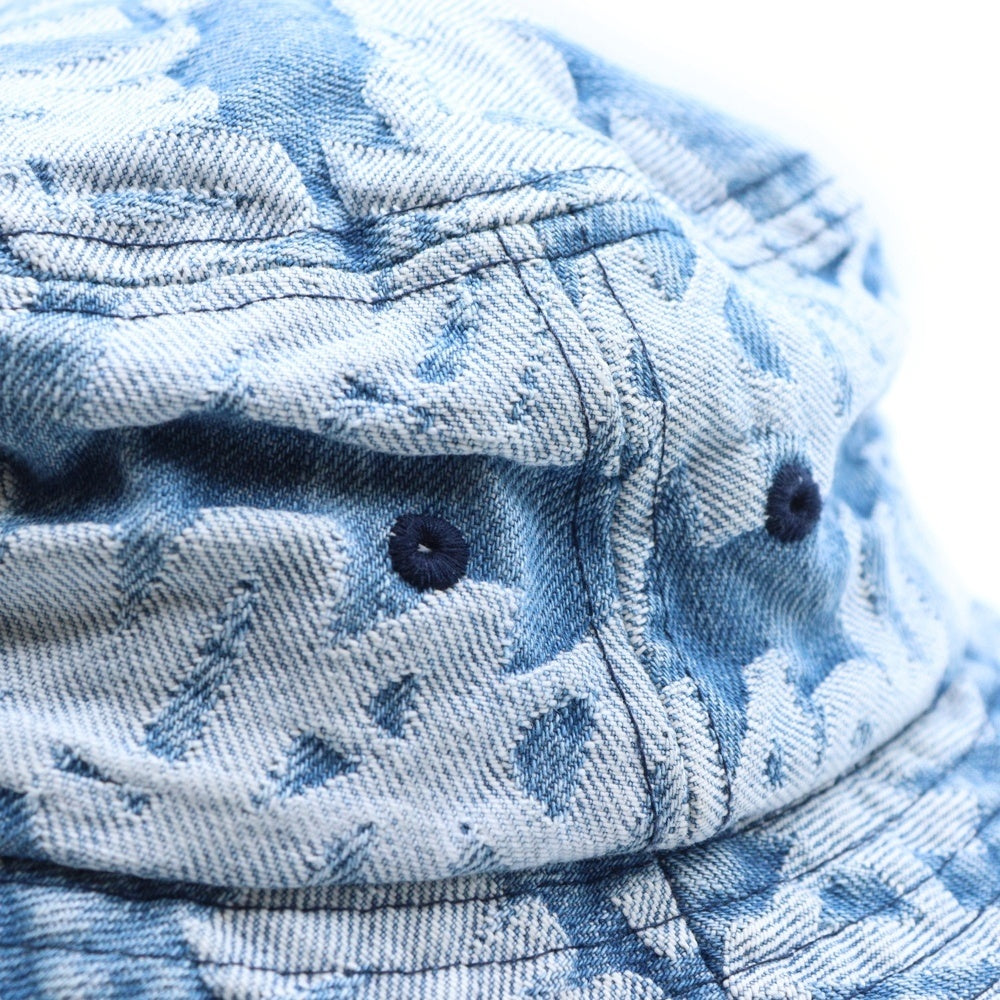 SUPREME(シュプリーム) 22SS Fat Tip Jacquard Denim Crusher ファットジップ ジャガード デニム クラッシャー バケットハット インディゴ