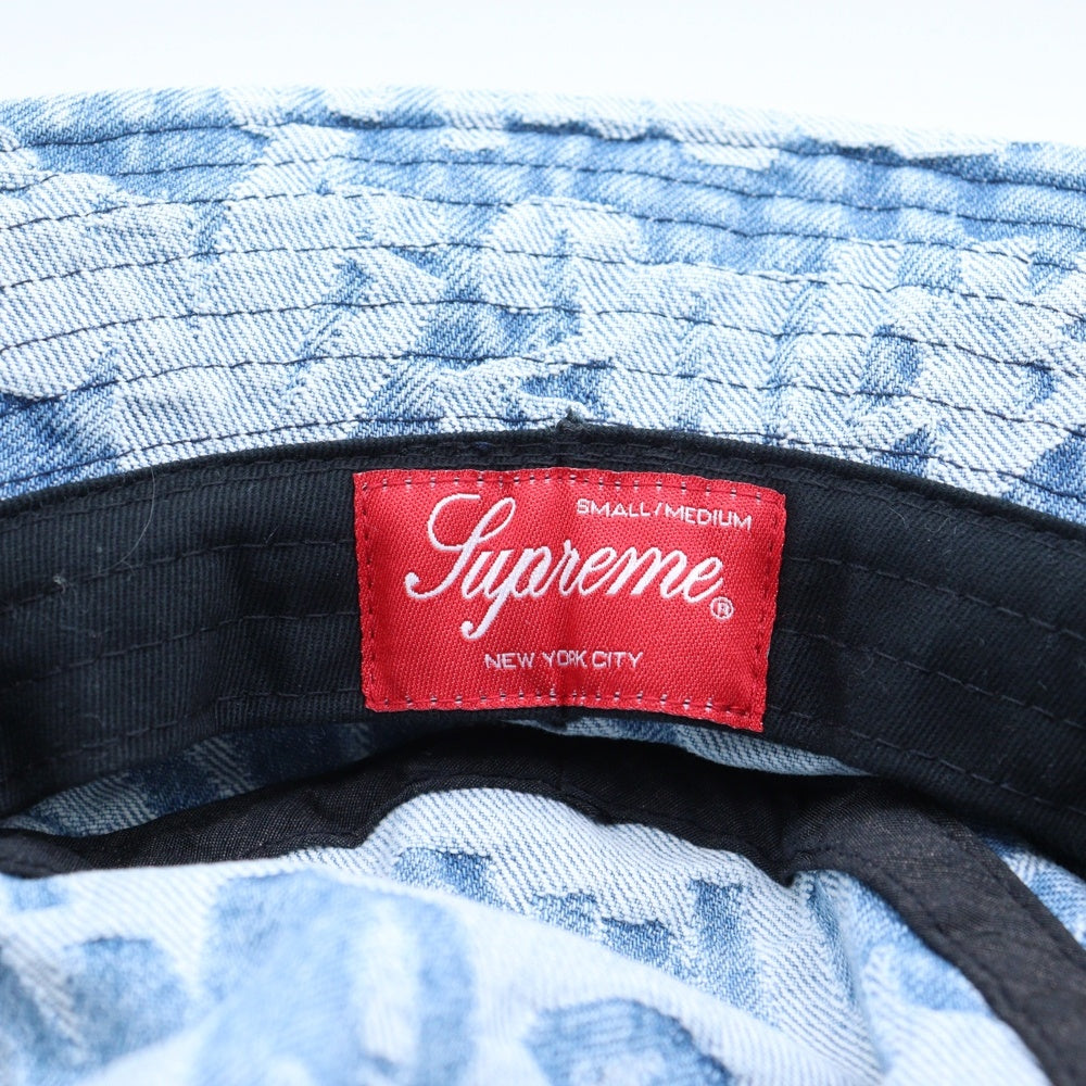 SUPREME(シュプリーム) 22SS Fat Tip Jacquard Denim Crusher ファットジップ ジャガード デニム クラッシャー バケットハット インディゴ