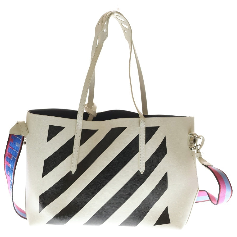 OFF-WHITE(オフホワイト) 21SS レザー ポーチ付き 2WAY ショルダー ハンドバック ホワイト/ブラック OWNA142R21LEA001