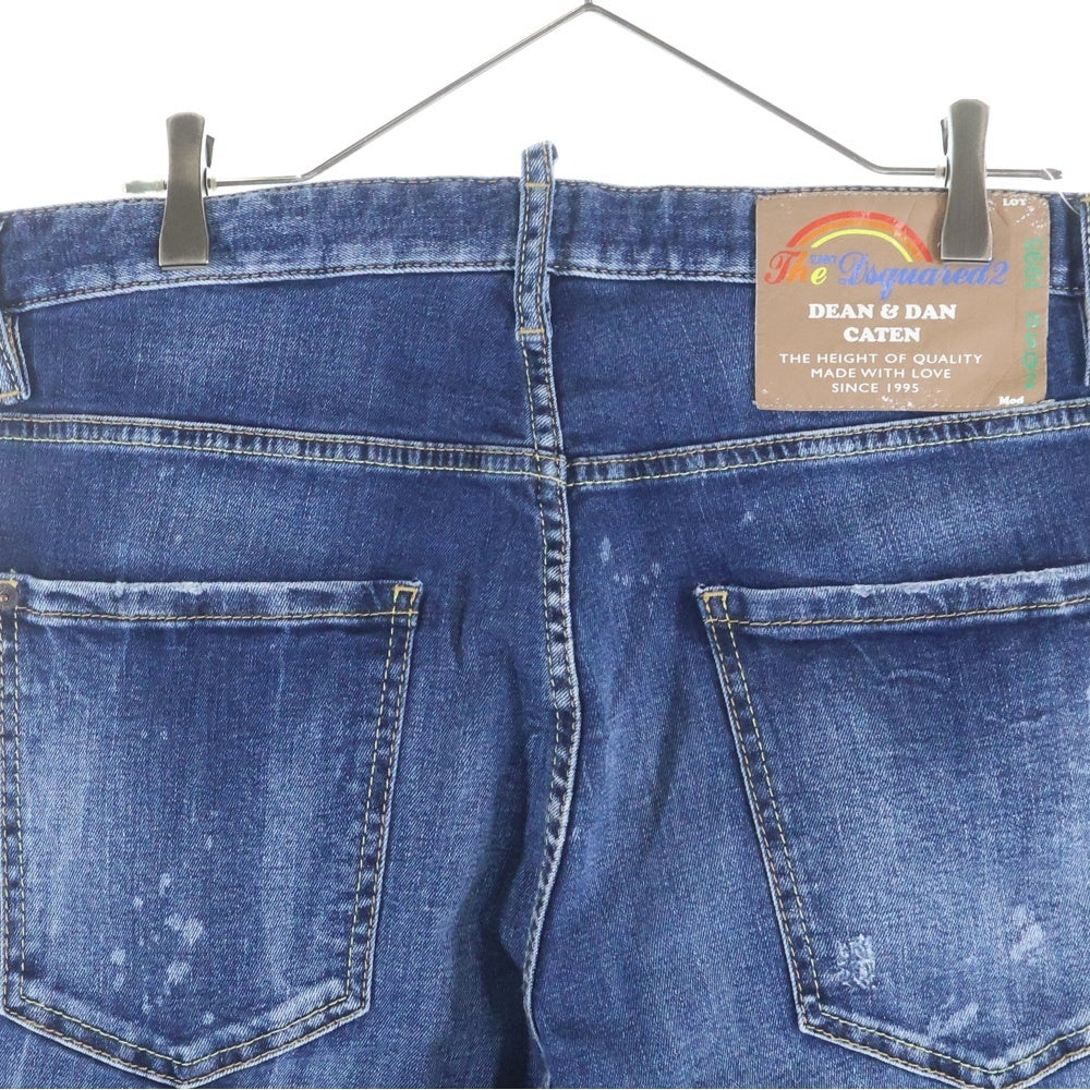 DSQUARED2(ディースクエアード) 24SS TRACK DENIM PANTS ダメージ加工 ジョガージーンズ デニムパンツ インディゴ S74KB0860