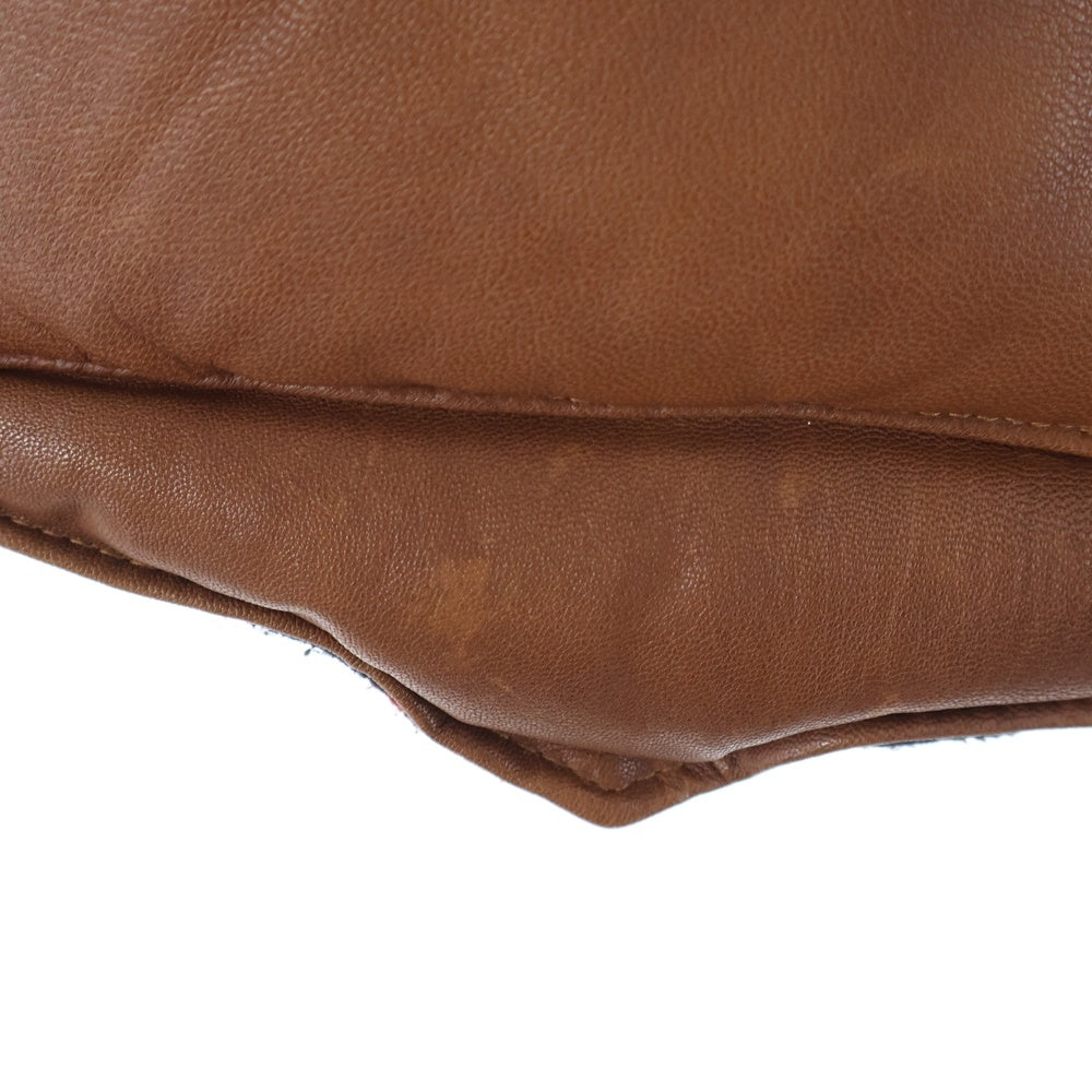 T.M.T(ティーエムティー) ゴートレザー ムートンボアベスト ジャケット ブラウン TJK-F1103