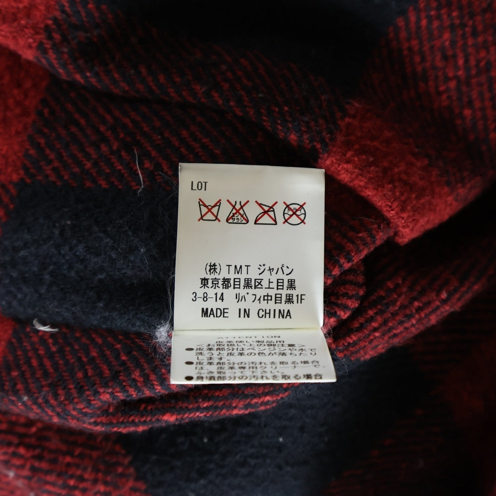 T.M.T(ティーエムティー) ゴートレザー ムートンボアベスト ジャケット ブラウン TJK-F1103