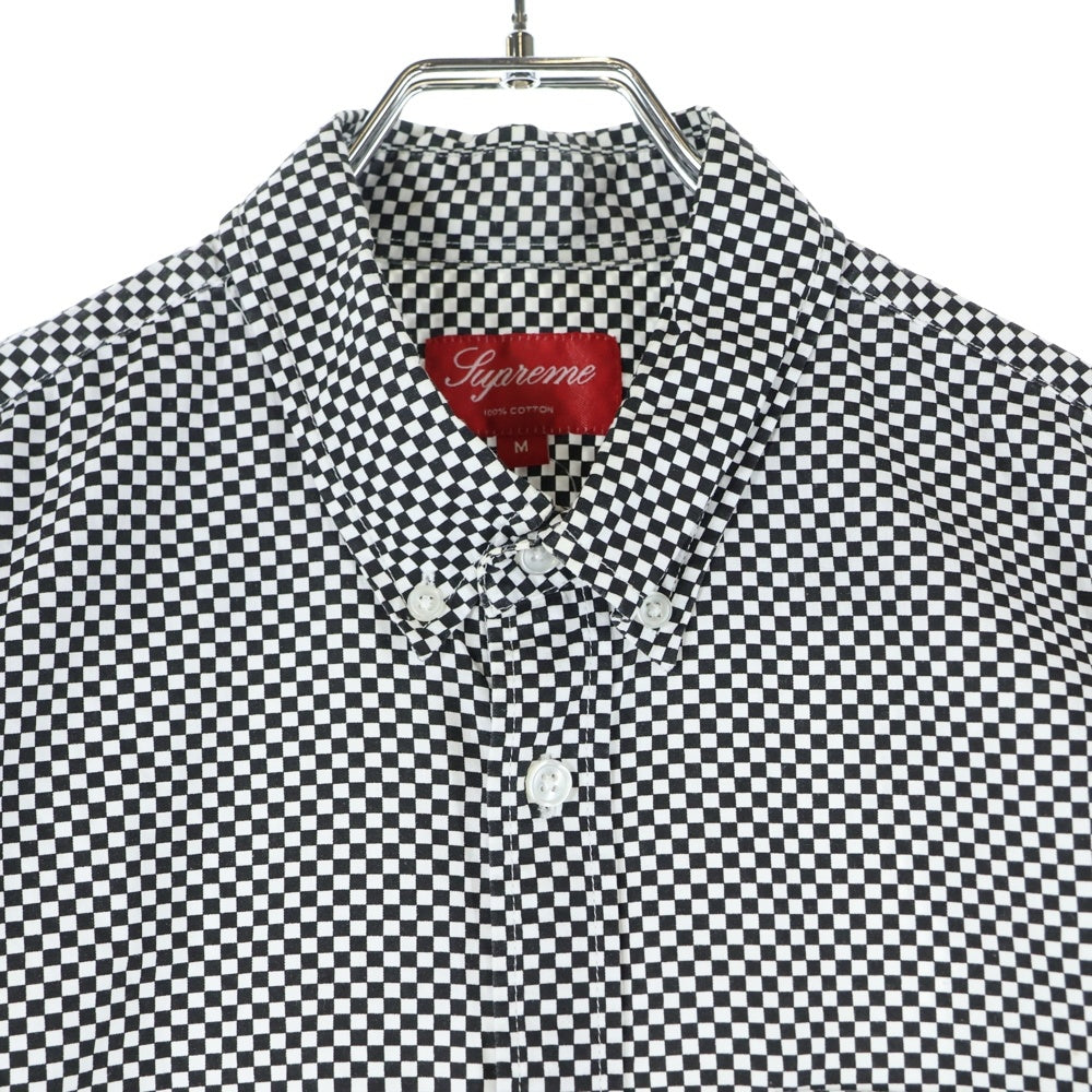 SUPREME(シュプリーム) ギンガムチェック ボタンダウン 長袖シャツ ブラック/ホワイト