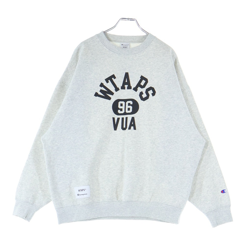 WTAPS(ダブルタップス) 24AW ×Champion Academy Crew Neck チャンピオン アカデミー フロントプリント クルーネック スウェット トレーナー グレー C8-B024