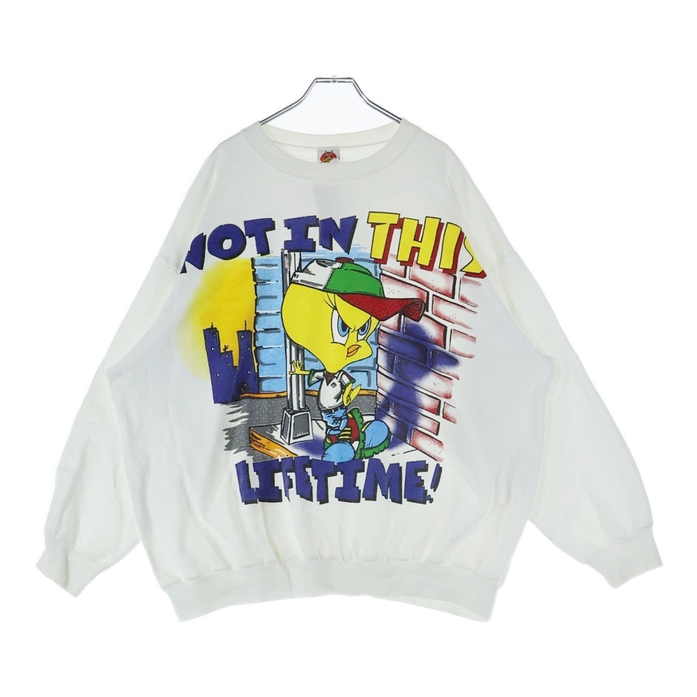VINTAGE(ヴィンテージ) 90S VINTAGE LOONEY TUNES ヴィンテージ ルーニー テューンズ フロントプリント クルーネックスウェットトレーナー ホワイト