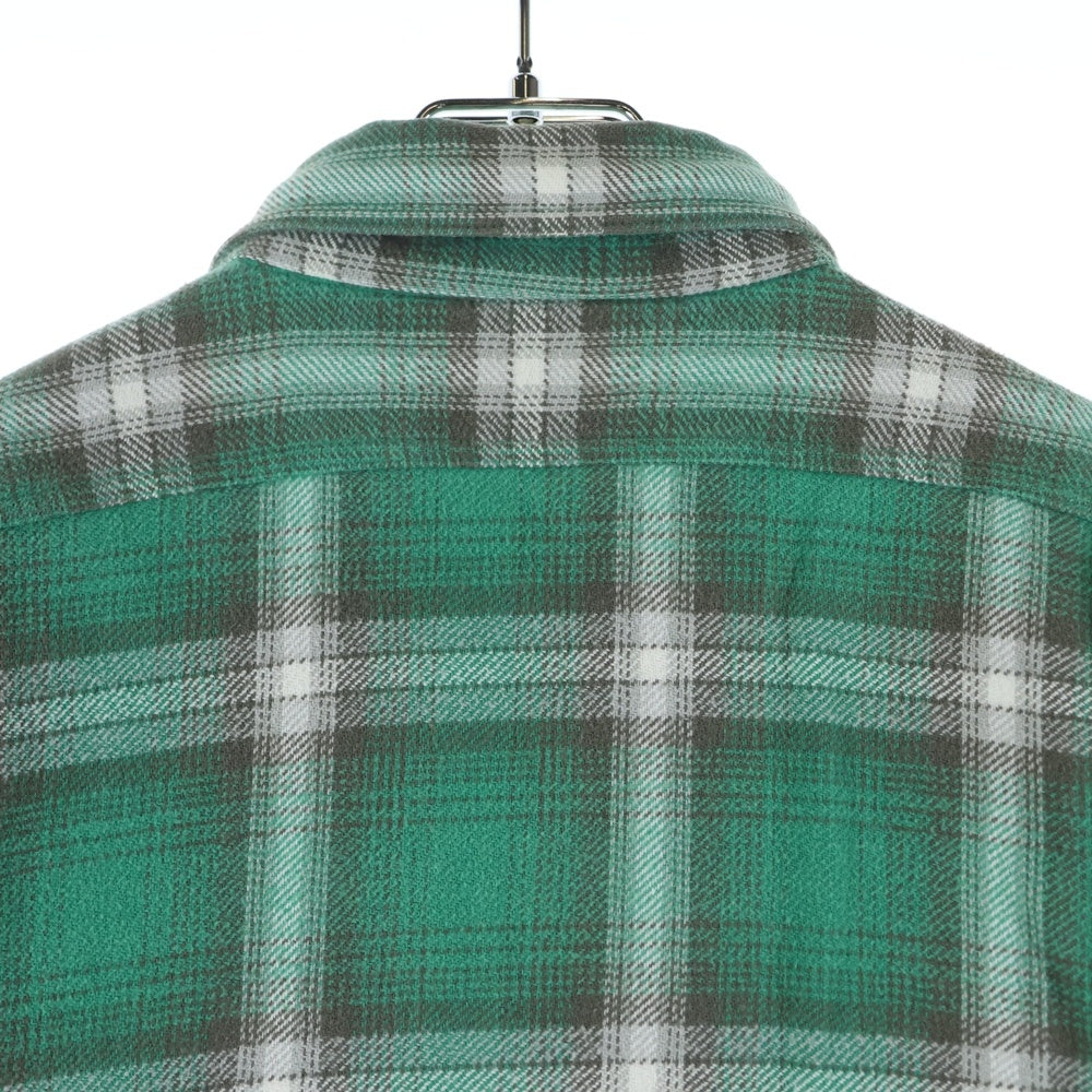 SUGAR CANE(シュガーケーン) チェック柄 ロングスリーブ コットンシャツ グリーン